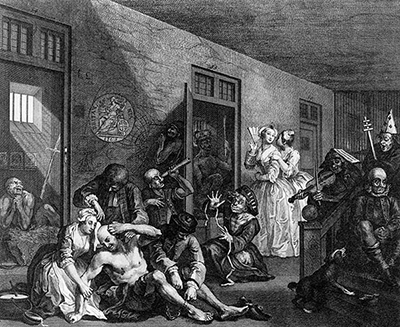 Tom Enters Mental Asylum William Hogarth